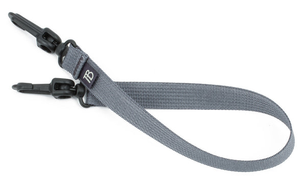 A 16-inch Northwest Sky (light grey) Key Strap with a snaphook at either end.
